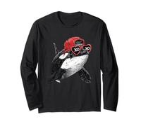 Orca Divertida con Gafas de Sol Arte Marino Manga Larga