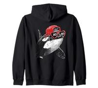 Orca Divertida con Gafas de Sol Arte Marino Sudadera con Capucha