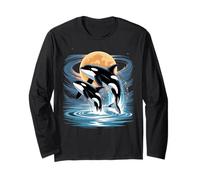 Orca in Space Planets Galaxy Cosmic Whale Astronaut Orca Manga Larga
