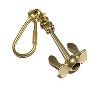Orca International Co. - Llavero de metal con ancla de latón, hermoso ancla de latón con puño de mano, Dorado, Estandar