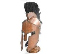 Orca International CO.Medieval Warrior Spartan Casco Rey Leonidas con Pluma Negra Adulto Disfraz