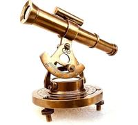 Orca INTERNATIONAL CO. Telescopio Alidade de latón con base de brújula, telescopio náutico clásico vintage con brújula funcional, ideal para decoración del hogar