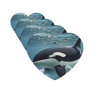 Orca Killer Whale - Ambientadores para coche, 4 piezas, divertidos ambientadores colgantes para coche, bonitos y duraderos con forma de corazón, adornos decorativos para colgar en el espejo, regalo