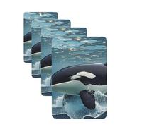 Orca Killer Whale - Ambientadores para coche, 4 piezas, divertidos ambientadores colgantes para coche, lindos y duraderos con aroma de espejo para colgar, adornos de decoración para hombres y mujeres