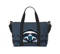 Orca Killer Whale - Bolsa de gimnasio grande de 16 pulgadas, ligera, para viajes, deportes, bolsa de hospital para mamá, Black, Talla única
