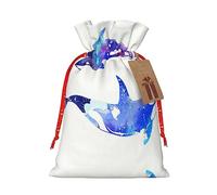 Orca Killer Whale Bolsa de regalo con correa de cáñamo - Navidad, fiesta de cumpleaños, bolsa con cordón