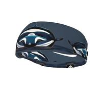 Orca Killer Whale - Diadema para el sudor, antideslizante, elástica, lavable, para maquillaje