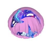 Orca Killer Whale - Gorro de ducha para mujeres y hombres, reutilizable, ligero, suave, con banda elástica