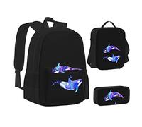 Orca Killer Whale - Mochila escolar para libros, bolsa de almuerzo, estuche para lápices, mochilas escolares para adolescentes y niños, color, 5.0cm*10.5cm*20.5cm, Estuche para lápices