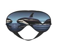 Orca Killer Whale Print - Antifaz de seda de imitación para dormir con correa elástica ajustable, ideal para viajes y sueño profundo