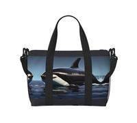 Orca Killer Whale Print - Bolsa de viaje para mujer, bolsa de mano grande para fin de semana, bolsa de entrenamiento para gimnasio, bolsa de hospital para mamá, Negro -, Talla única