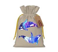 Orca Killer Whale Print - Bolsa pequeña con cordón para regalos, bolsa de regalo reutilizable, para regalos de vacaciones y fiestas