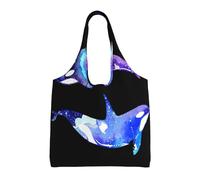 Orca Killer Whale Print - Bolsas de lona reutilizables para compras, playa, comestibles, a la moda