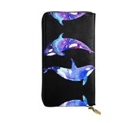 Orca Killer Whale Print - Cartera larga de piel para mujer, a la moda, con múltiples ranuras para tarjetas, bolsillo para monedas