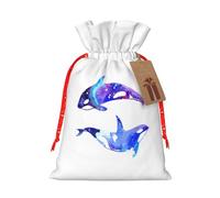 Orca Killer Whale Print Gift - Bolsas versátiles reutilizables con cordón para fiestas