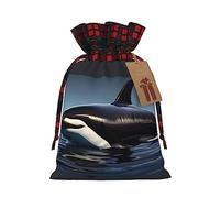 Orca Killer Whale Print Patchwork arpillera cordón bolsas de regalo de tela premium, ideal para cualquier ocasión