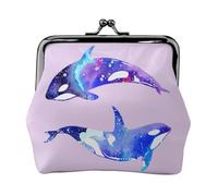Orca Killer Whale Print Practicality Coin Purse Cute Mini Coin Pouch for Women (11,5 x 10,5 cm) Exquisito, Negro -, Talla única