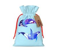 Orca Killer Whale Printing - Bolsa de Navidad de 4.7 x 6.9 pulgadas, cierre de cordón, para Navidad, aniversarios, cumpleaños