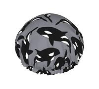 Orca reutilizable impermeable lavable ajustable adecuado para mujeres todos los largos de cabello gorro de ducha