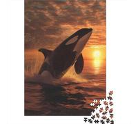 Orca Saltando Conjunto Naturaleza Fauna Rompecabezas Cartón Premium 1000 Piezas, Desafío Educativo Adultos/Adolescentes, Regalo Familia/Parejas 52x38cm/1000pcs