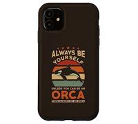 Orca Whale Design Sé siempre tú mismo Retro Orca Carcasa para iPhone 11