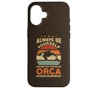 Orca Whale Design Sé Siempre tú Mismo Retro Orca Carcasa para iPhone 16