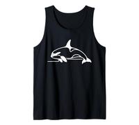 Orca Whale Line Art Ocean Marine Life Diseño Minimalista Camiseta sin Mangas