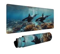 Orcas Alfombrilla Ratón 300x600x3mm Impermeable Alfombrilla Ratón XXL Mar, Mousepad Mejora la Precisión y la Velocidad para Pc Gaming Mouse y Laptop Oficina Home Decoration Regalo Hombre FSBD-3360