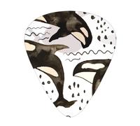 Orcas de acuarela,12 púas de guitarra, 3 grosores diferentes para guitarra acústica, bajo y ukelele