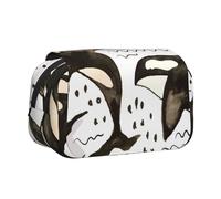 Orcas de Acuarela Estuche para lápices portátil con Doble Concha y Cremallera