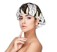 Orcas de acuarela,Gorro de dormir de satén para adultos - Gorro de dormir elástico para mujer, cubrecabello nocturno