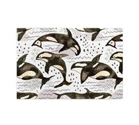 Orcas en Acuarela, Rompecabezas de 1000 Piezas, Rompecabezas de Madera para Toda la Familia, decoración de Pared para Adultos y Adolescentes.