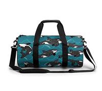 Orcas in Waves - Bolsa de gimnasio portátil para mujeres y hombres, bolsa de viaje para deportes, bolsa de gimnasio divertida bolsa de yoga