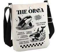 Orcas Lover Gift Ocean Animal Lover Gift Whale Stuff Killer Whale Orca Crossbody Bag, Orca Cb Eu, 8.27 Inches ×6.5 Inches × 0.79 Inches