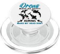 Orcas me Hacen Feliz! Orca Ballena Amante de la Ballena Animal Marino PopSockets PopGrip para MagSafe