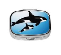 Orcas,Meta - Pastillero con 2 compartimentos, organizador portátil