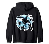 Orcas Ocean Lovers Orcas Hombres Niños Niños Orca Sudadera con Capucha