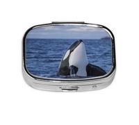 Orcas orcas, Pastillero cuadrado para bolsillo o monedero, pequeño contenedor de pastillas, organizador de pastillas de viaje