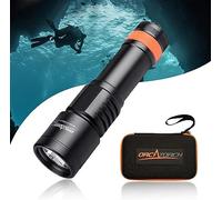 Orcatorch Antorcha de buceo D700 de 1700 lúmenes, 150 m de profundidad, con batería grande 21700