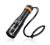 ORCATORCH D530 Linterna Buceo 1500 Lúmenes, 6500K Spot 7°,Buceo Nocturno | Luz Buceo Reserva, Alto/Bajo/Intermitente,Compacta Ligera,Bloqueo Teclas,IP68 Impermeable, Naufragios,Espeleo& Buceo Nocturno