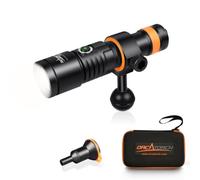 ORCATORCH D530V Linterna Buceo 6500K,Gran Angular 120°,Fotografía Submarina | Luz Vídeo, 1200 Lúmenes, Snoot Para Macro Articulación Esférica, Grabaciones Submarinas, Buceo Nocturno