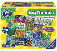 Orchard Toys Big Number Jigsaw Puzzle, 20 Piece 1-20 Educational Puzzle For Kids Ages 3-6, Develops Hand-Eye Coordination