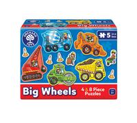 Orchard Toys Big Wheels Jigsaw Puzzle, A Collection of 4 Puzzles Featuring 4 and