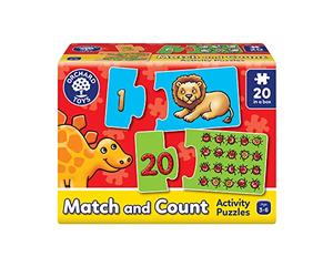 Orchard Toys Match and Count Jigsaws, Learn to Count from 1-20, Match Number and Picture, 20 in a Box, Educational, Number Skills for Kids Age 3+