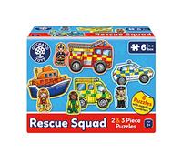 Orchard Toys Rescue Squad Jigsaw Puzzle, A Collection of 6 puzzles featuring 2 and 3 pieces Perfect for Little Hands, Perfect for Ages 2+