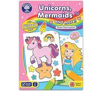 Orchard Toys Unicorns, Mermaids and More Colouring Book, Educational Colouring Book, Includes Stickers, For Kids Age 3 Years +