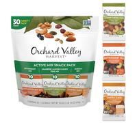 Orchard Valley Harvest Active Snack Pack Mix, bolsas de 1 onza (paquete variado de 30), mezcla antioxidante, anacardo de almendras y arándanos, mezcla de frutos secos omega-3, aperitivos para adultos
