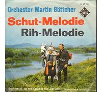 ORCHESTER MARTIN BÖTTCHER - BÖTTCHER, MARTIN / ORCHESTER MARTIN BÖTTCHER / Schut-Melodie / Rih-Melodie / ORIGINALMUSIK aus dem Karl-May-Film " Der Schut " / Bildhülle / TELEFUNKEN # U 55 791 / Deutsche Pressung / 7" Vinyl SP Single-Schallplatte /