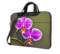 Orchid Flower Print - Bolsa protectora para computadora portátil, bolsas versátiles, funda suave para mujer y hombre, única, Negro -, 15.6 "