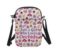 Orchid Merch Just a Girl Who Loves Orchids - Bolso bandolera de orquídea morada